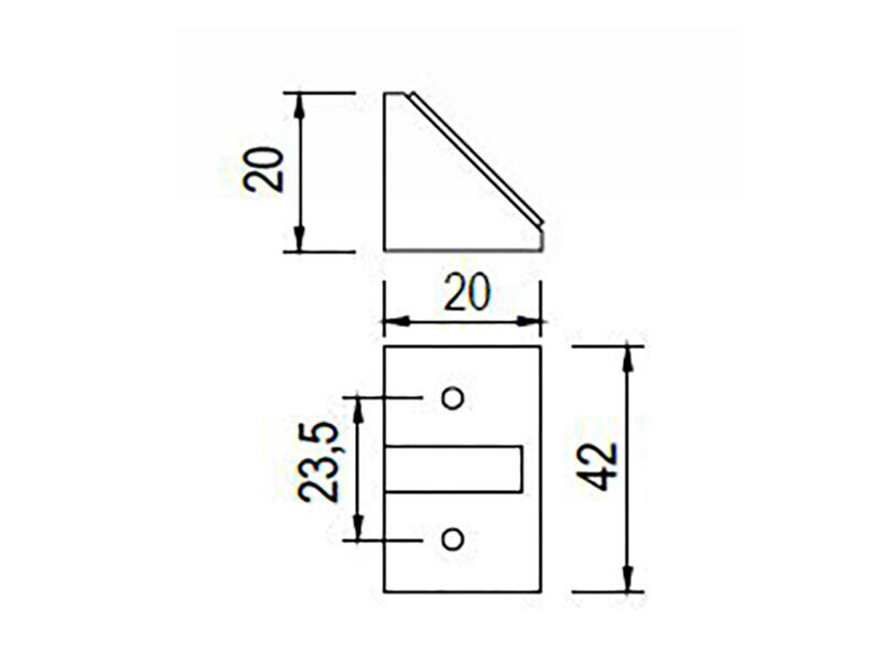 Úhelník spojovací plastový dvojitý 42mm Dub světlý 